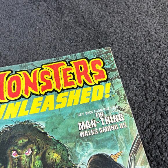 Monsters Unleashed! #3 November 1973 - Marvel Curtis Comics - Man-Thing Vintage - Picture 3 of 9